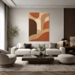 Toprak Tonlarında Modern Bohem Geometrik Kanvas Tablo - ürün görseli 2