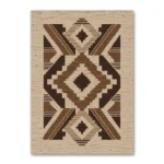 Toprak Tonlu Modern Geometrik Kilim Deseni Kanvas Tablo