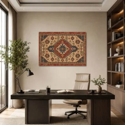 Vintage Anadolu Kilim Motifli Kanvas Tablo - ürün görseli 1