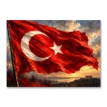 Yağlı Boya Türk Bayrağı ve Anıtkabir Kanvas Tablo
