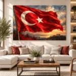 Yağlı Boya Türk Bayrağı ve Anıtkabir Kanvas Tablo - ürün görseli 2