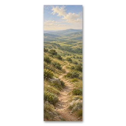 Yamaçtan Aşağı İnen Patika Dikey Panoramik Kanvas Tablo