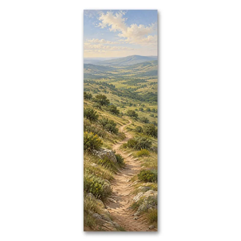 Yamaçtan Aşağı İnen Patika Dikey Panoramik Kanvas Tablo