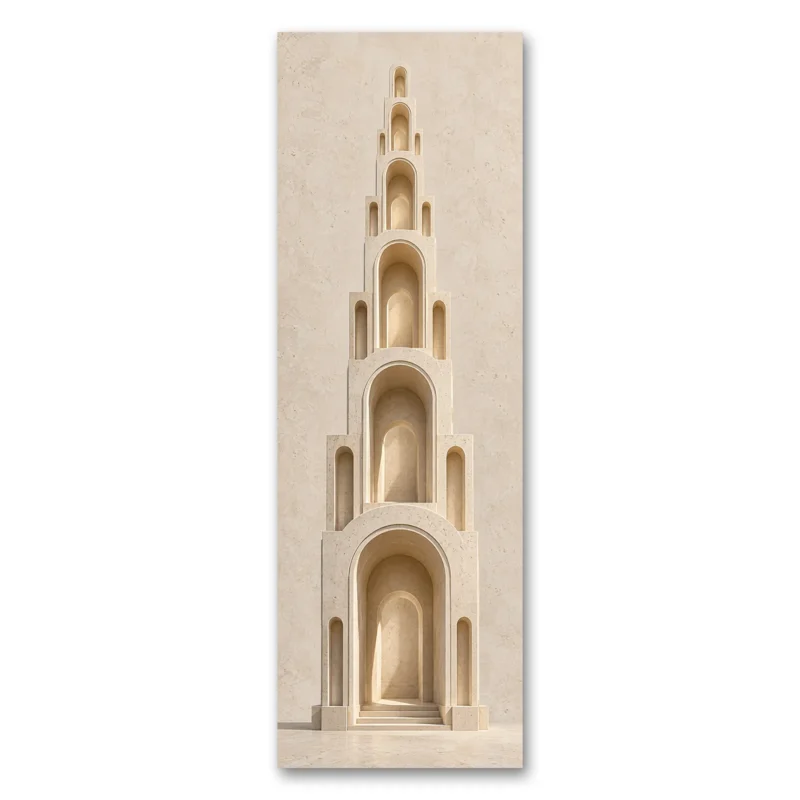 Yükselen Kemerler 3D Mimari Kanvas Tablo