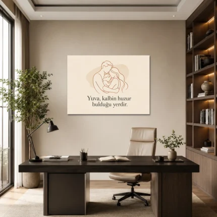Yuva Kalbin Huzur Bulduğu Yerdir Kanvas Tablo - ürün görseli 1