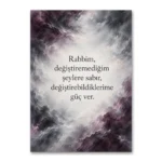 Değiştiremediğim Şeylere Sabır Duası Mor Gri Soyut Dikey Kanvas Tablo