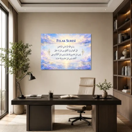 Felak Suresi – Işıltılı Gün Doğumu ve Pastel Bulutlar Kanvas Tablo - ürün görseli 1