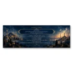 Gece Mavisi İstanbul Camileri Fatiha Suresi Panoramik Kanvas Tablo