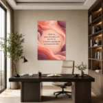 Güç ve Ferahlık Duası – Pembe Soyut Dalgalar Dikey Kanvas Tablo - ürün görseli 1