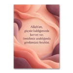 Güç ve Ferahlık Duası – Pembe Soyut Dalgalar Dikey Kanvas Tablo