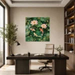 Lotus Çiçekleri ve Koi Balıkları Kanvas Tablo - ürün görseli 1