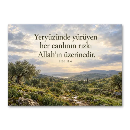 Rızkı Allah Verir Hûd 11:6 Manzara Kanvas Tablo