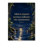 Saymakla Bitmeyen Nimetler Nahl 16:18 Gece Manzaralı Kanvas Tablo