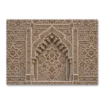 Selçuklu Taç Kapı ve Taş İşlemeli Geometrik Motif Yatay Kanvas Tablo