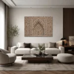 Selçuklu Taç Kapı ve Taş İşlemeli Geometrik Motif Yatay Kanvas Tablo - ürün görseli 2