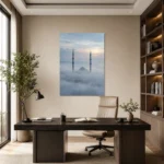 Sisler İçinde Cami ve Minareler Kanvas Tablo - ürün görseli 1