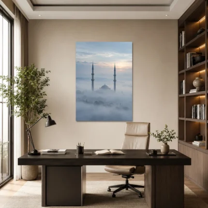 Sisler İçinde Cami ve Minareler Kanvas Tablo - ürün görseli 1