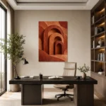 Terracotta Kemerler Dikey Toprak Tonlu Kanvas Tablo - ürün görseli 1