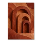 Terracotta Kemerler Dikey Toprak Tonlu Kanvas Tablo