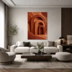 Terracotta Kemerler Dikey Toprak Tonlu Kanvas Tablo - ürün görseli 2