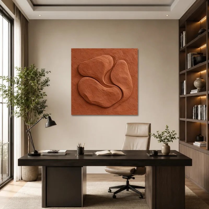 Terracotta Organik Formlar Toprak Tonları Kanvas Tablo - ürün görseli 1