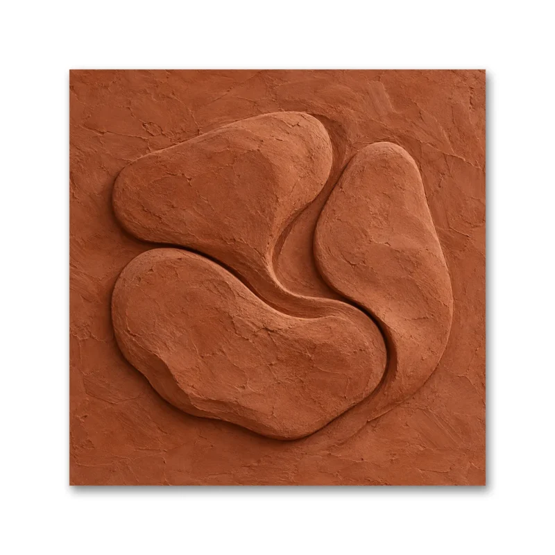 Terracotta Organik Formlar Toprak Tonları Kanvas Tablo